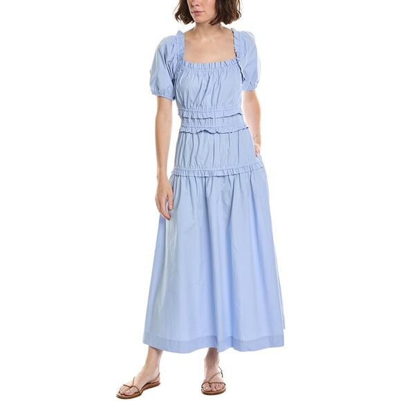 GRETCHEN SCOTT Dresses & Skirts - Gretchen Scott Womens  Ruffle Up Midi Dress, Blue